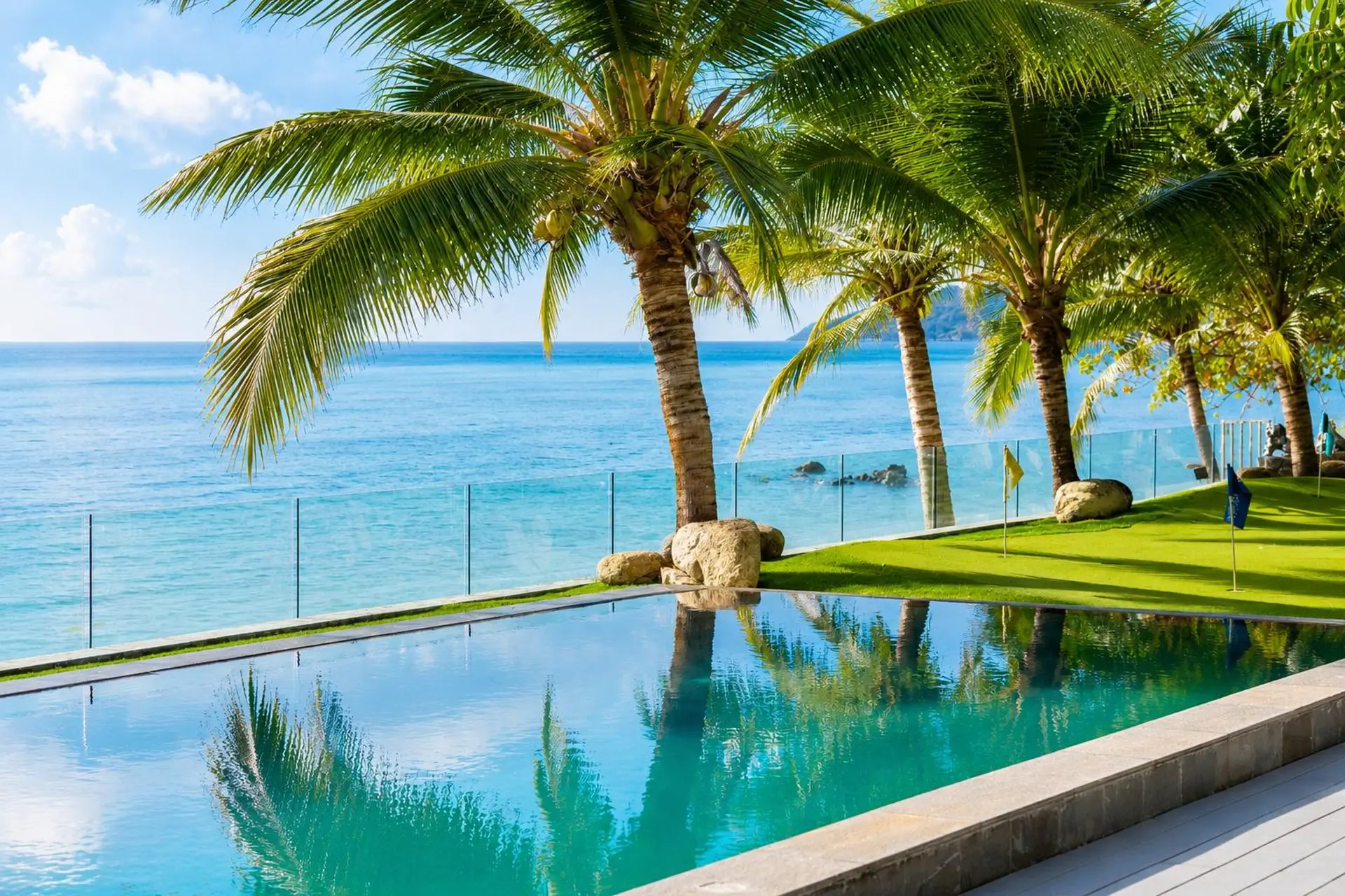 Family Beach Villa For Rent in Koh Samui, 4 Bedrooms with 2 Kids’ Bedrooms, Pool, Mini Golf and Fitness Room - Nathon, Ko Samui, Thailand